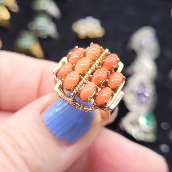 ⚘️Vintage 70s, genuine coral ring - Picture 3 of 3